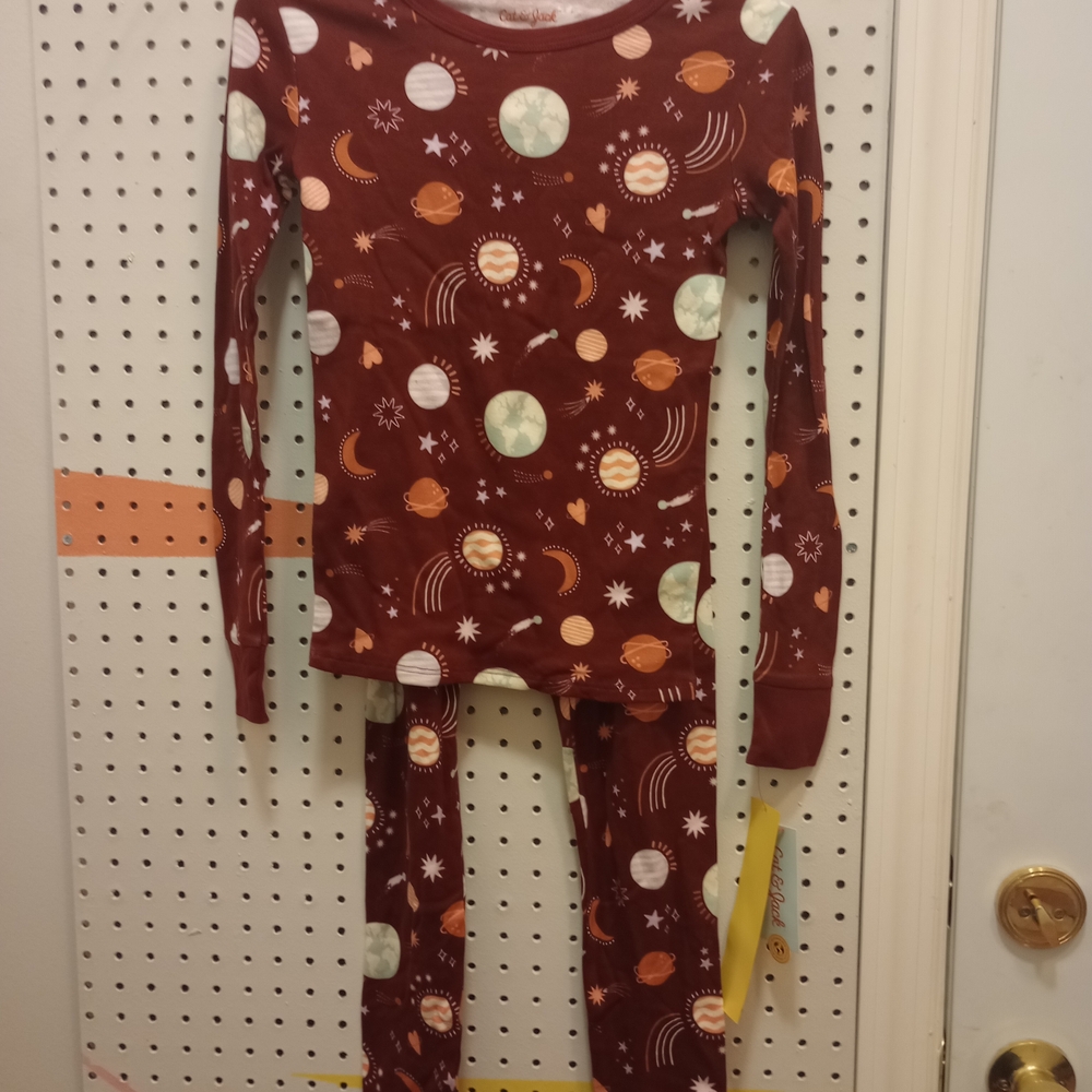 Cat & Jack Red Space-Themed Kids Pajama Set